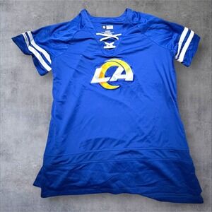 NFL Team Apparel Los Angeles Rams Lace Up Jersey Dress Blue Womens XL